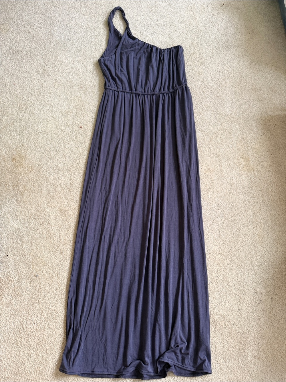 J. Crew One-Shoulder Navy Maxi Dress